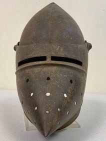 ANTIQUE VICTORIAN COPY OF MEDIEVAL PIG FACE BASCINET KNIGHTS HELMET