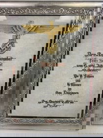 NAZI GERMAN FRAMED DOCUMENT TO A GAULEITER AND SS GENERAL FRITZ SAUCKEL FROM SS OF THURINGEN