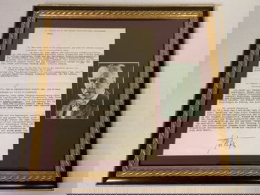 FRANZ VON PAPEN SIGNED DOCUMENT PROFESSIONALLY FRAMED WITH A CERTIFICATE OF AUTHENTICITY