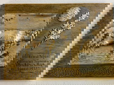 NAZI GERMANY 1937 AGRICULTURAL AWARD PLAQUE - RARE