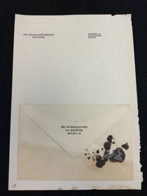 FRANZ XAVER SCHWARZ NSDAP NAZI PARTY TREASURER OFFICIAL LETTER STATIONARY WITH ENVELOPE