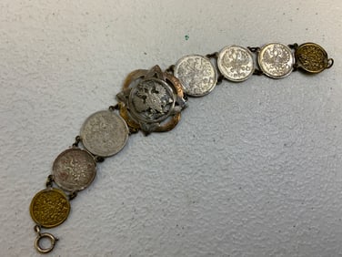 IMPERIAL RUSSIA WWI SILVER SWEETHEART BRACELET 1916