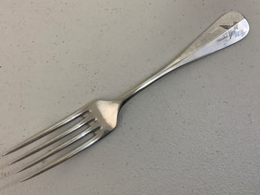 WWII NAZI GERMANY LUFTWAFFE STAMPED POLISHED ALUMINUM DINNER FORK 1938