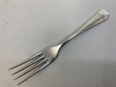 WWII NAZI GERMANY LUFTWAFFE STAMPED POLISHED ALUMINUM DINNER FORK 1940
