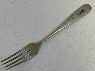 GERMANY THIRD REICH ALPACCA WAFFEN SS MARKED DINNER FORK