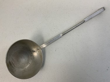 WWII NAZI GERMANY SS-TOTENKOPF MARKED ALUMINUM LADLE SOUP SPOON