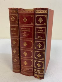 LOT OF VINTAGE LEATHER BOUND COLECTORD EDDITION BOOKS FLAUBERT / DUMAS / HARDY