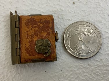 ANTIQUE MINIATURE BOOK METAL BOUND FAMOUS ITALIAN PAINTINGS