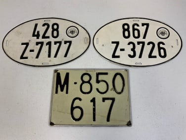VINTAGE GERMAN LICENCE PLATES