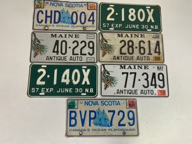 VINTAGE CANADIAN AND AMERICAN STATES LICENCE PLATES