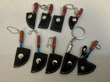 STAILESS STEEL MINI KNIVE CUTLERRY SET OF CHARMS KEYCHAINS