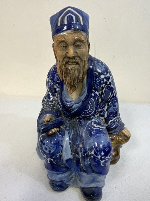 ANTIQUE ASIAN PORCELAIN LARGE FIGURE: ANTIQUE ASIAN PORCELAIN LARGE FIGURE . 12" TALL.
