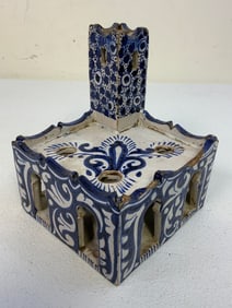 ANTIQUE ISLAMIC MOORISH CERAMIC MOSQUE MODEL CANDLE HOLDER