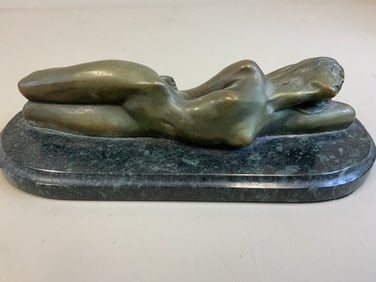 GERART A. BRONZE STATUETTE ON STONE BASE
