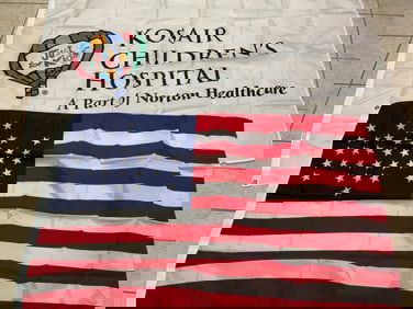 USA FLAG AND KOSAIR CHILDREN'S HOSPITAL FLAG