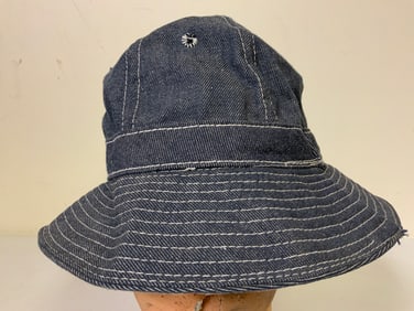 VINTAGE USN US NAVY M37 DENIM WORK HAT