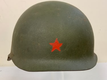 US M1 HELMET CUT AND MADE TO LOOK LIKE SOVIET RUSSIAN HELMET FOR MOVIES