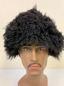 RUSSIAN CAUCASIAN COSSACK PAPAKHA LAMB FUR HAT - BLACK