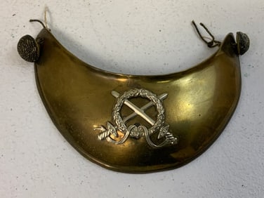 ANTIQUE FRENCH 2nd EMPIRE MILITARY OFFICER GORGET