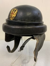 WWII FRANCO SPANISH TANKER / MOTORCYCLE LEATHER HELMET