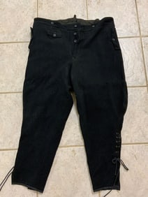 GERMANY THIRD REICH BLACK PANZER TYPE BREECHES PANTS WITH SS TAG
