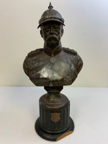 IMPERIAL GERMAN 1899 OTTO VON BISMARK BUST STATUE - AGRICULTURAL AWARD