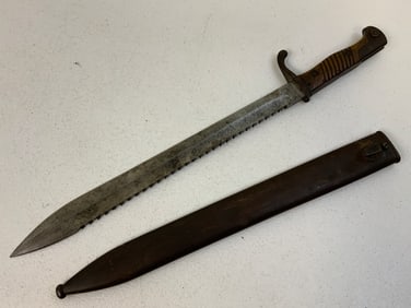 ANTIQUE GERMAN SAWBACK BUTCHER BLADE BAYONET ERFURT 1915