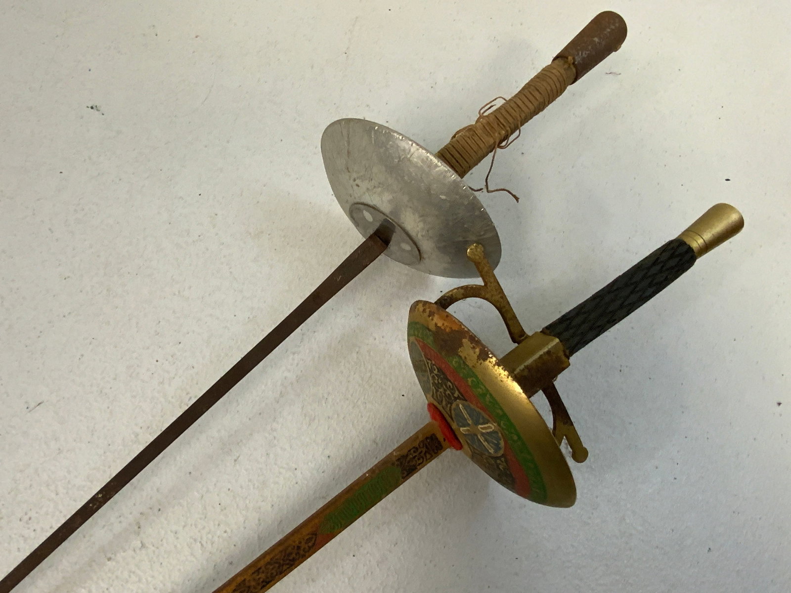 VINTAGE FENCING SWORDS FOILS: VINTAGE FENCING SWORDS FOILS . 45" LONG WITH 35" LONG BLADES.