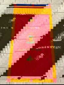 NEPAL BUDDHIST KALACHAKRA EMBROIDERED DOOR CURTAIN