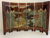 ANTIQUE CHINA SIX PANNEL DOUBLE SIDED FOLDING SCREEN