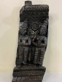 ANTIQUE HINDU ARCHITECTURAL FIGURES OF SHIVA AND PARVATI