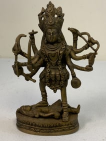 ANTIQUE HINDU GODDESS KALI BRONZE STATUE