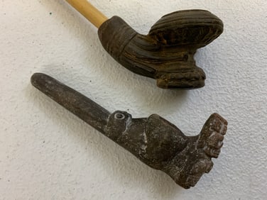 NATIVE AMERICAN AZTEC CLAY PIPES