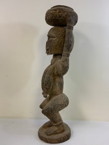 ANTIQUE AFRICAN LARGE CARVED  WOOD TRIBAL FIGURE