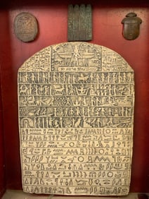 EGYPTIAN DECORATING OBJECTS FRAMED IN SHADOW BOX