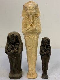 EGYPTIAN DECORATING FIGURES LOT OF 3