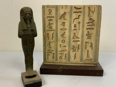 EGYPTIAN DECORATING FIGURES LOT OF 2