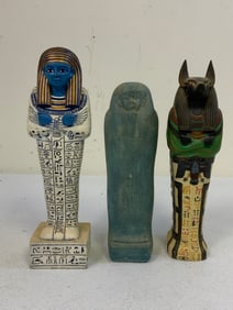 EGYPTIAN DECORATING FIGURES LOT OF 3