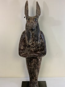 LARGE ANTIQUE EGYPTIAN ANUBIS WALL NICHE STATUE
