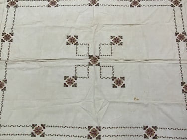 UKRAINE VINTAGE UKRAINIAN TRADITIONAL EMBROIDERED TABLECLOTH