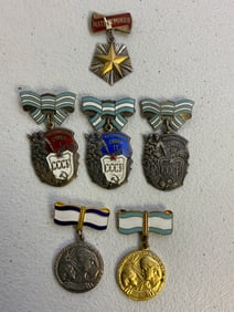 USSR LOT OF MOTHER AWARDS INCLUDING GOLD AND SILVER MOTHER HEROINE