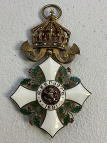 ROYAL BULGARIA ORDER OF CIVIL MERIT MEDAL CROSS II CLASS NECK GRADE