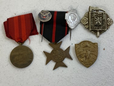 CZECHOSLOVAKIA LOT OF MEDALS AND BADGES