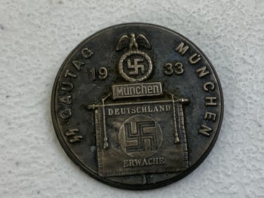 GERMANY THIRD REICH SS GAUTAG MUNCHEN 1933 BADGE