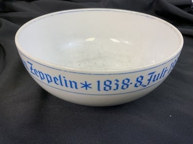 GERMANY THIRD REICH FERDINAND VON ZEPPELIN 1838-1938 COMMEMORATIVE PORCELAIN BOWL