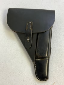 WWII GERMAN BLACK LEATHER WALTHER P38 HOLSTER