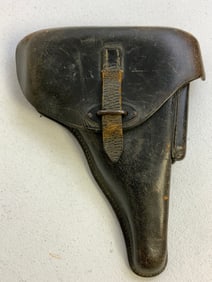 WWII GERMAN BLACK LEATHER WALTHER P38 HOLSTER