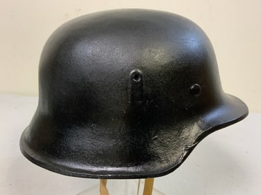 VINTAGE GERMAN STYLE BLACK MOTORCYCLE HELMET