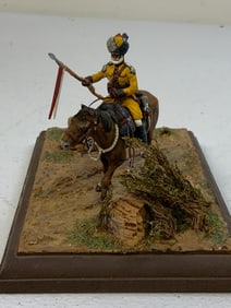 VINTAGE DISPLAY INDIAN CAVALRY REGIMENT LEAD SOLDIER FIGURE ON BASE STAND
