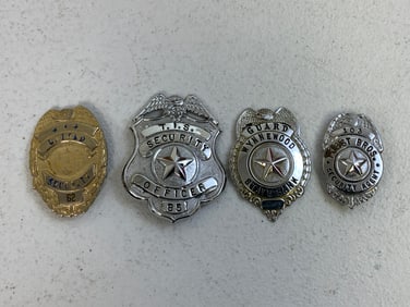 VINTAGE OBSOLITE LOT OF SECURITY GUARD BADGES